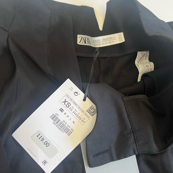 NWT Zara Black High Waist Paper Bag Shorts SZ XS 🖤 - Picture 10 of 10